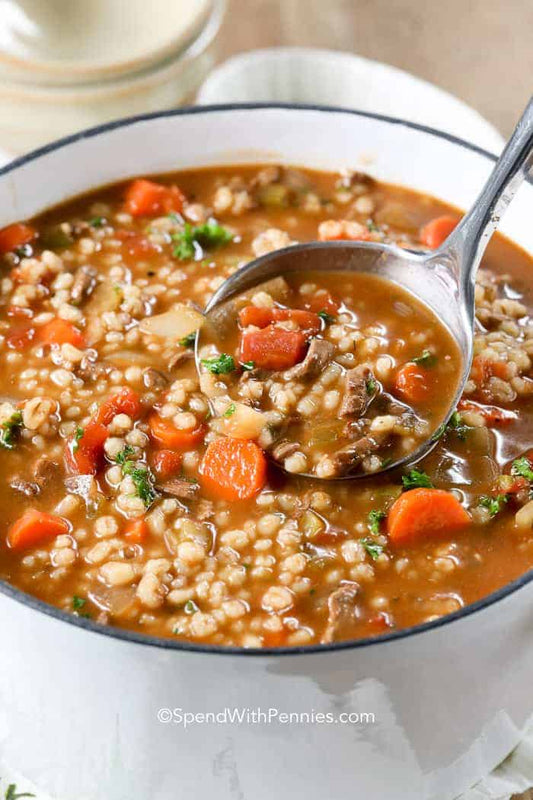 Beef, Mushroom & Barley Soup