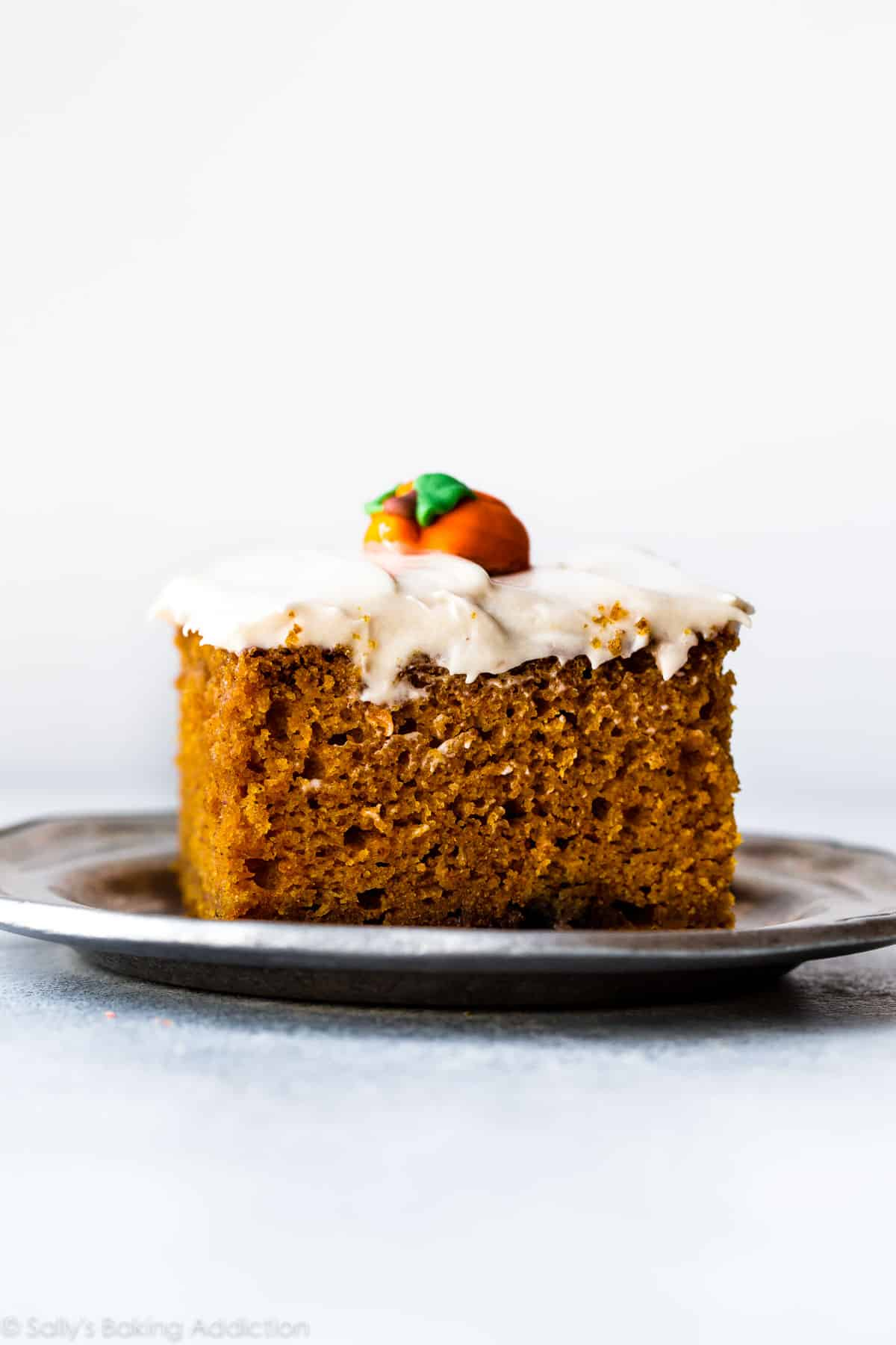 Pumpkin spice cake with cream cheese frosting
