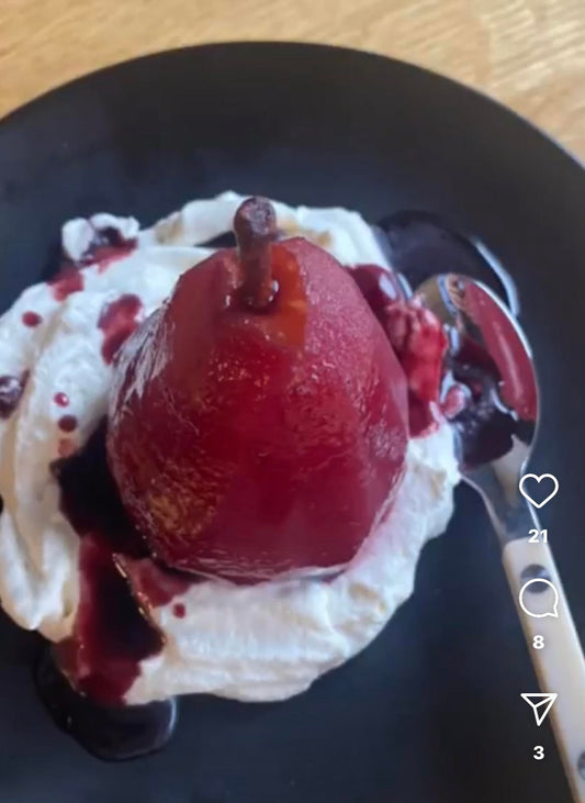 Red Wine Poached Pears